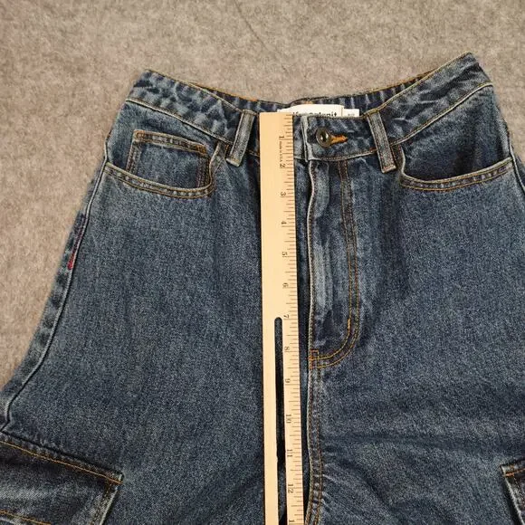 Self-Portrait Jeans Womens 26x32 (Actual 26x28)‎ Baggy Wide Leg Cargo High Rise